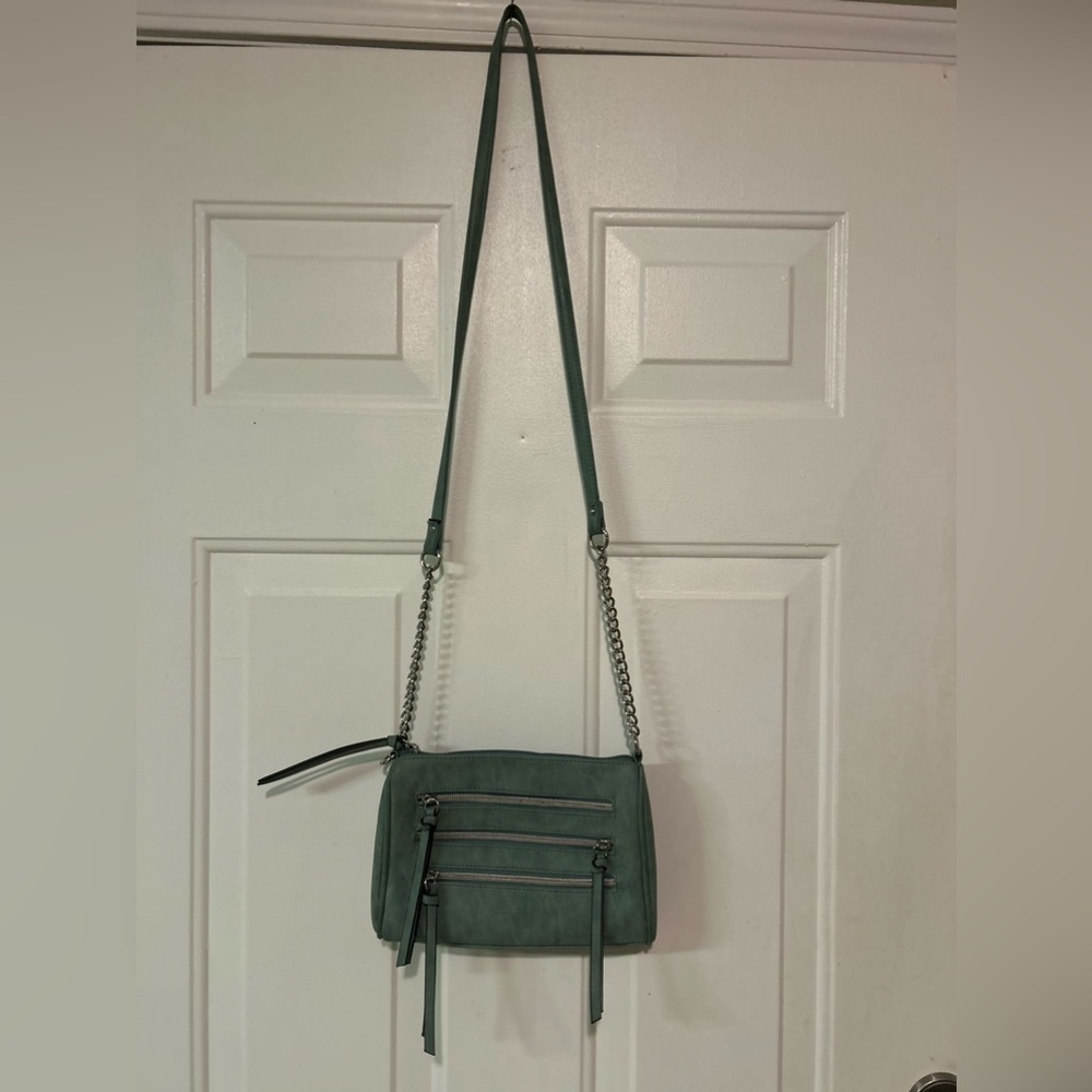 Crossbody Purse Faux Leather 5 Zipper Chain Strap